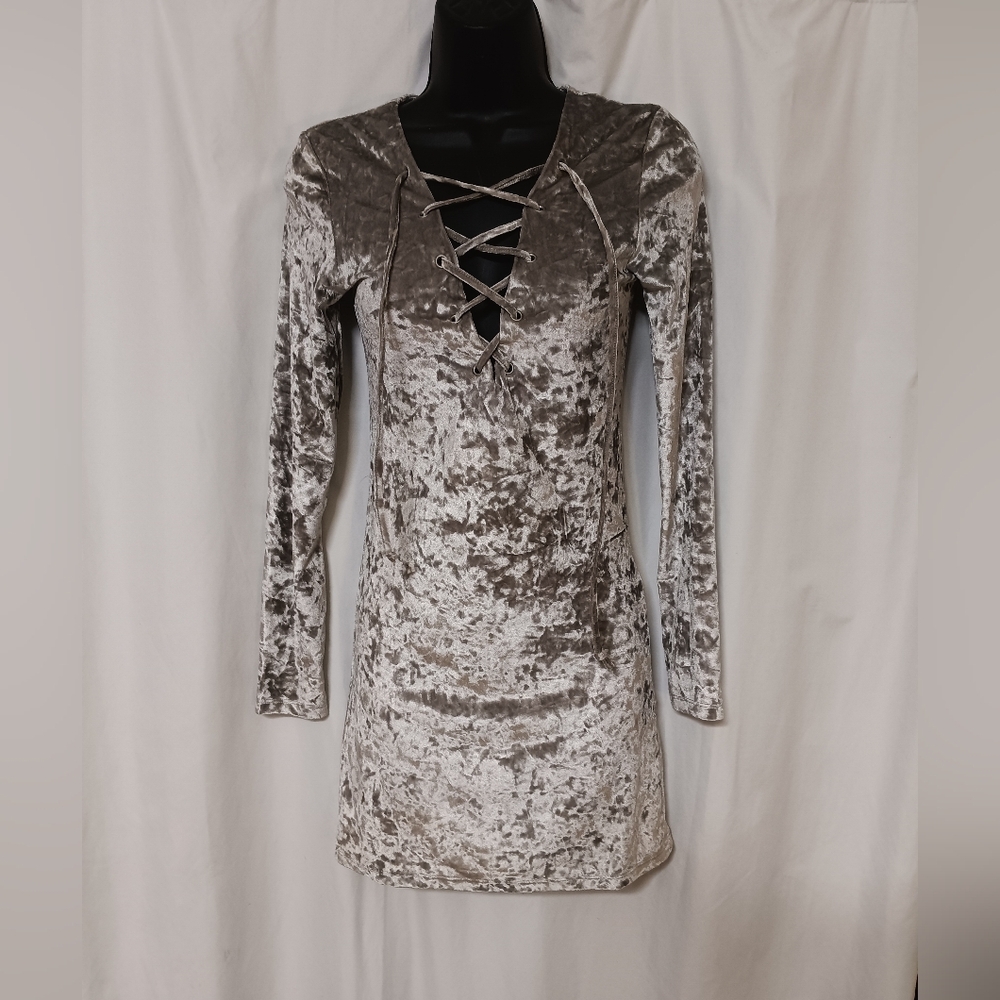 Grey/Silver Forever 21 Suede Dress Small